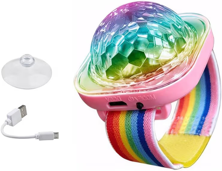 Mini Magic Ball with Wristband and Suction Cup USB Charging Portable LED Disco Party Light Atmosp... | Amazon (US)