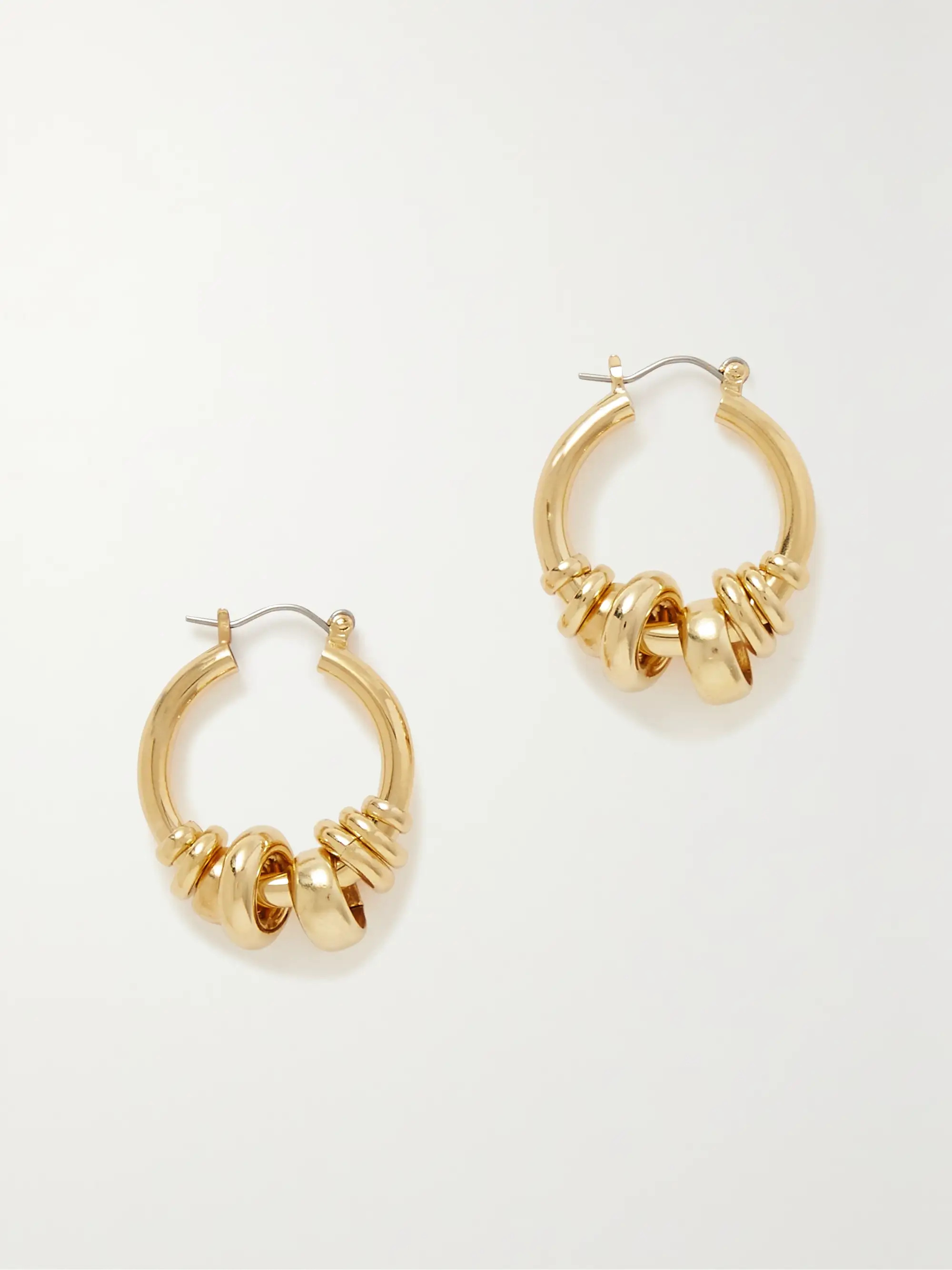 + NET SUSTAIN Radda gold-plated recycled hoop earrings | NET-A-PORTER (US)