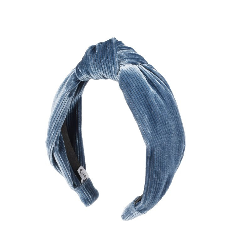 The Home Edit Knotted Fashion Headband in Soft, Ribbed Blue Denim - Walmart.com | Walmart (US)