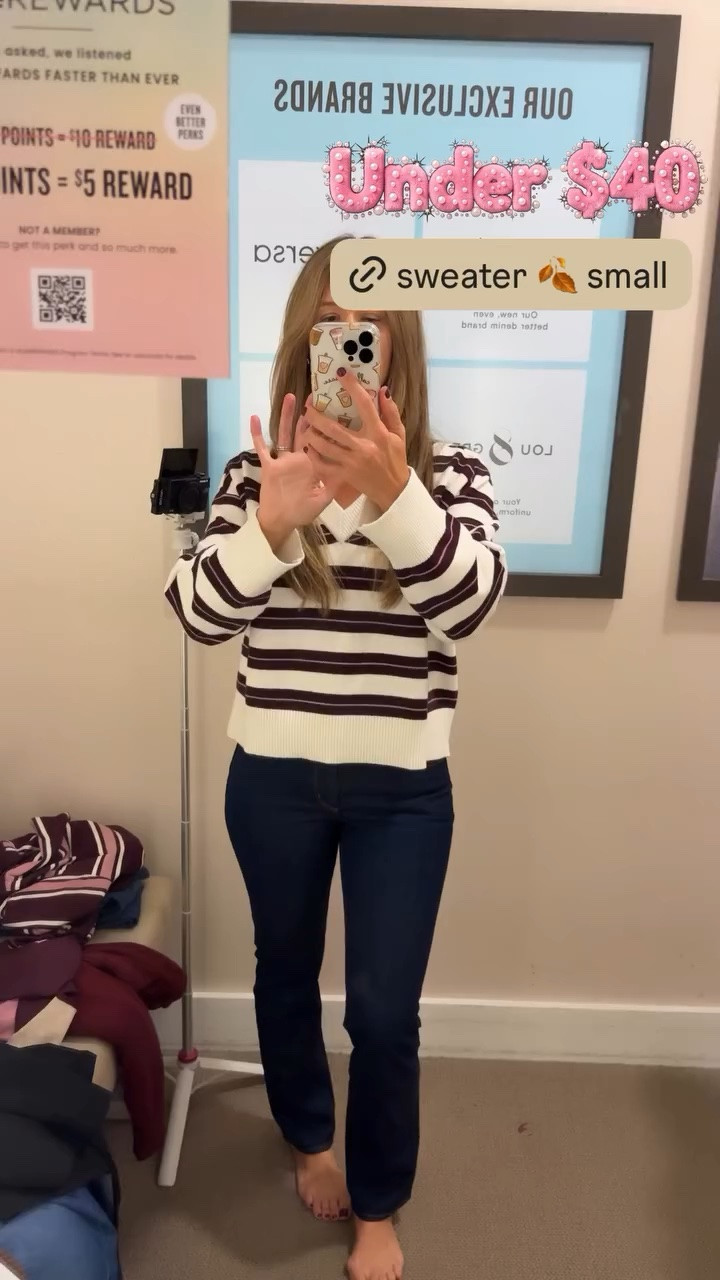 Super soft sweater but don't love V neck
Small

#LTKSeasonal #LTKOver40