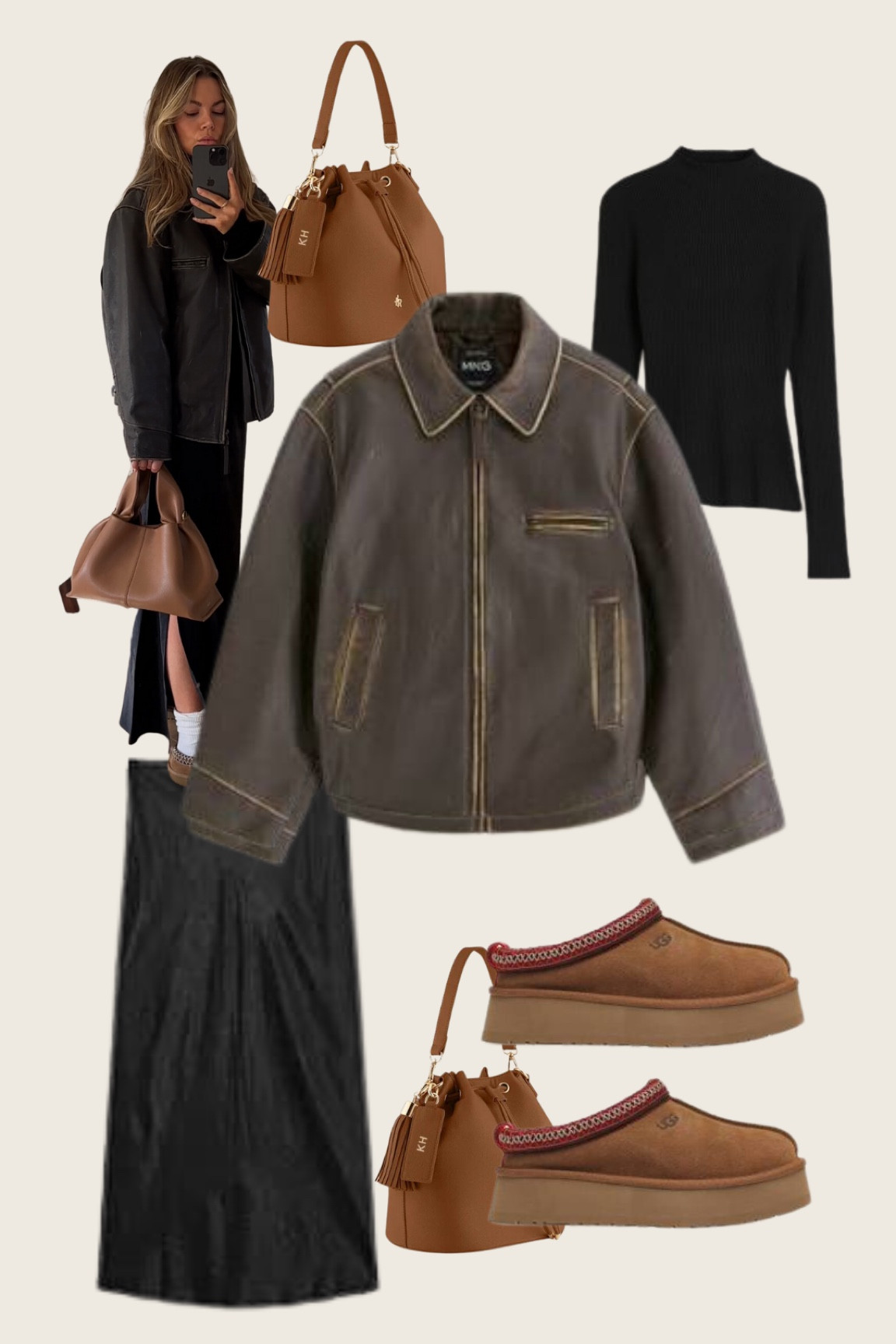 Obsessing over this look!!! Very autumnal with the colours. 

I got this mango distress d leather jacket around 1 month ago and I have styled it with so many different outfits already. I just find it goes with absolutely everything! 

Sizes I’m wearing, I am uk 8 and 5.5 for reference. 

Jacket Mango - size small
Satin skirt Cos - size 8
Turtle neck - size small 

#LTKfindsunder100 #LTKfindsunder50 #LTKstyletip