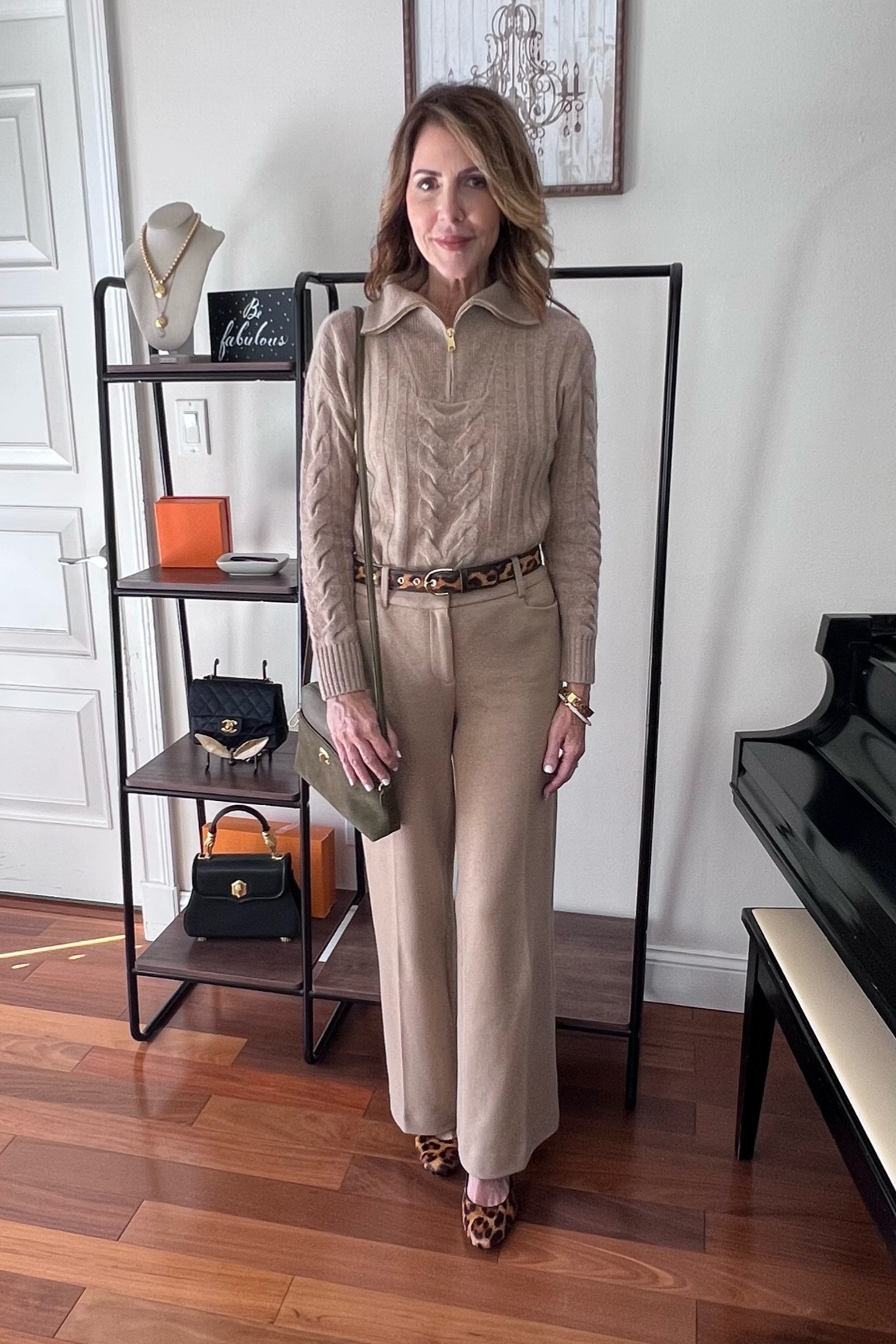 Sharing this classic chic work wear monochromatic look that you are going to love. 

Monochromatic outfit, workwear style, cashmere sweater, leopard belt, leopard pumps, wool knit trousers

#LTKstyletip #LTKworkwear #LTKshoecrush
