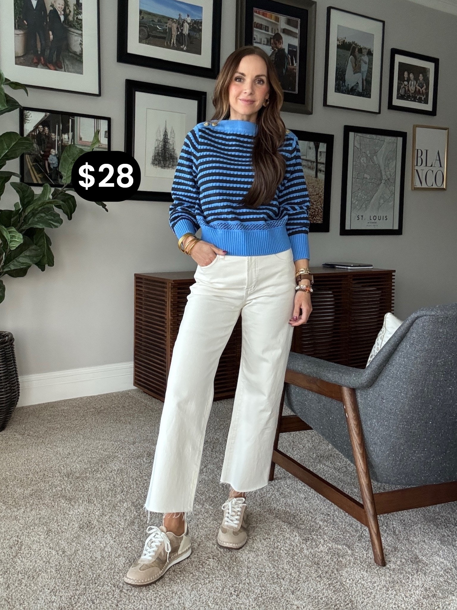 @walmart items sell out so fast! Loving this blue striped top with the button detail! 

#LTKootd