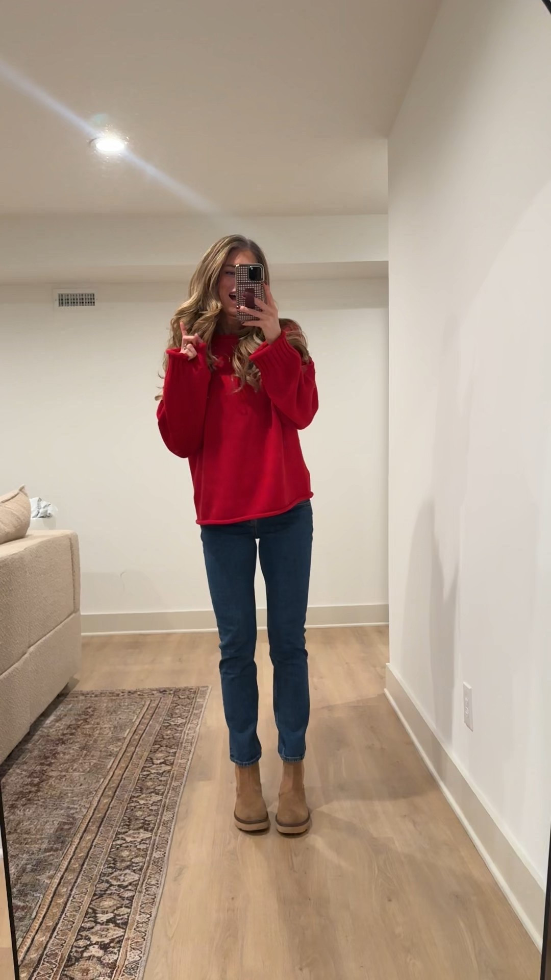 Holiday outfit I wore today!
Size small in sweater (runs oversized)
Medium in coat to layer thick sweaters underneath 
Sized down in maternity jeans to 26 long. 



Long inseam, tall girl friendly, bump friendly, j crew, maternity jeans, tall maternity jeans, 

#LTKHoliday #LTKBump #LTKTall