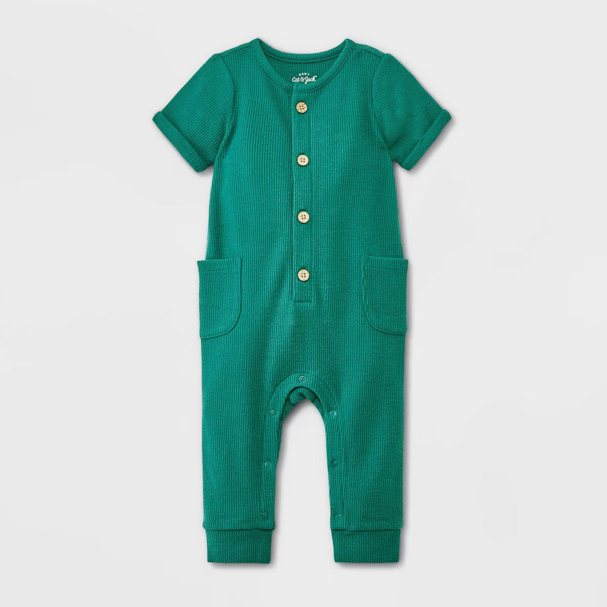 Baby Cozy Thermal Romper - Cat & Jack™ Green 3-6M | Target