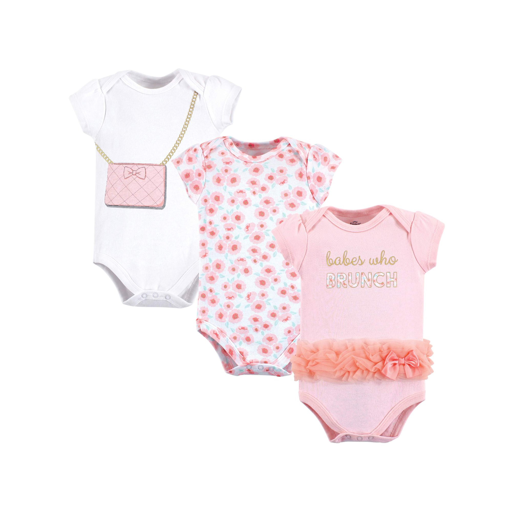 Little Treasure Baby Girl Bodysuits 3-pack | Walmart (US)