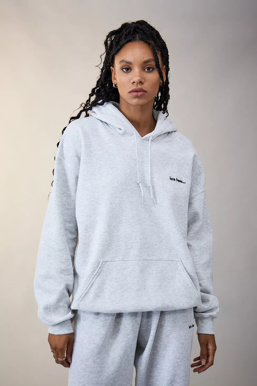 iets frans... Grey Marl Hoodie | Urban Outfitters (EU)
