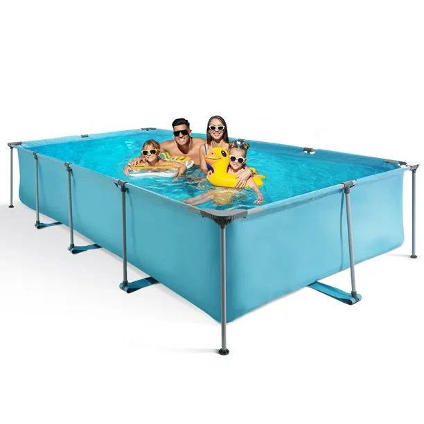 Swimming Pool 15ft Rectangle Frame  Above Ground Outdoor 178" x 87" Swimming Pool with Metal Fram... | Walmart (US)
