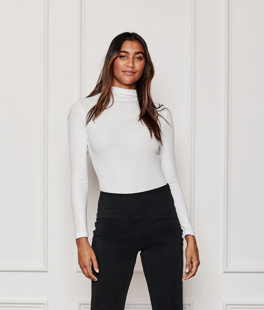 Summersalt Long Sleeve White Bodysuit - Size: 2X | SummerSalt