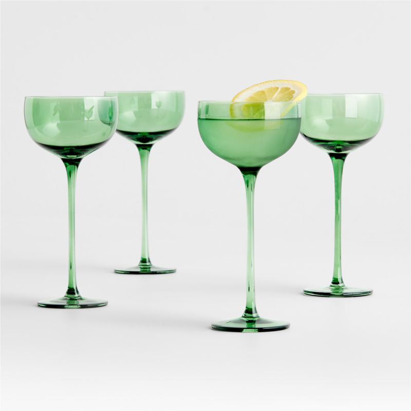 Green Aperitif Glasses, Set of 4 + Reviews | Crate & Barrel | Crate & Barrel