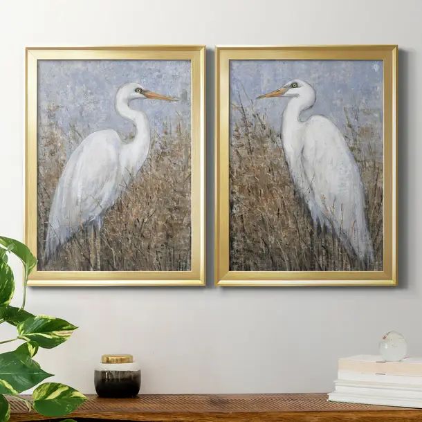 White Heron I - 2 Piece Picture Frame Painting Set on Canvas | Wayfair North America