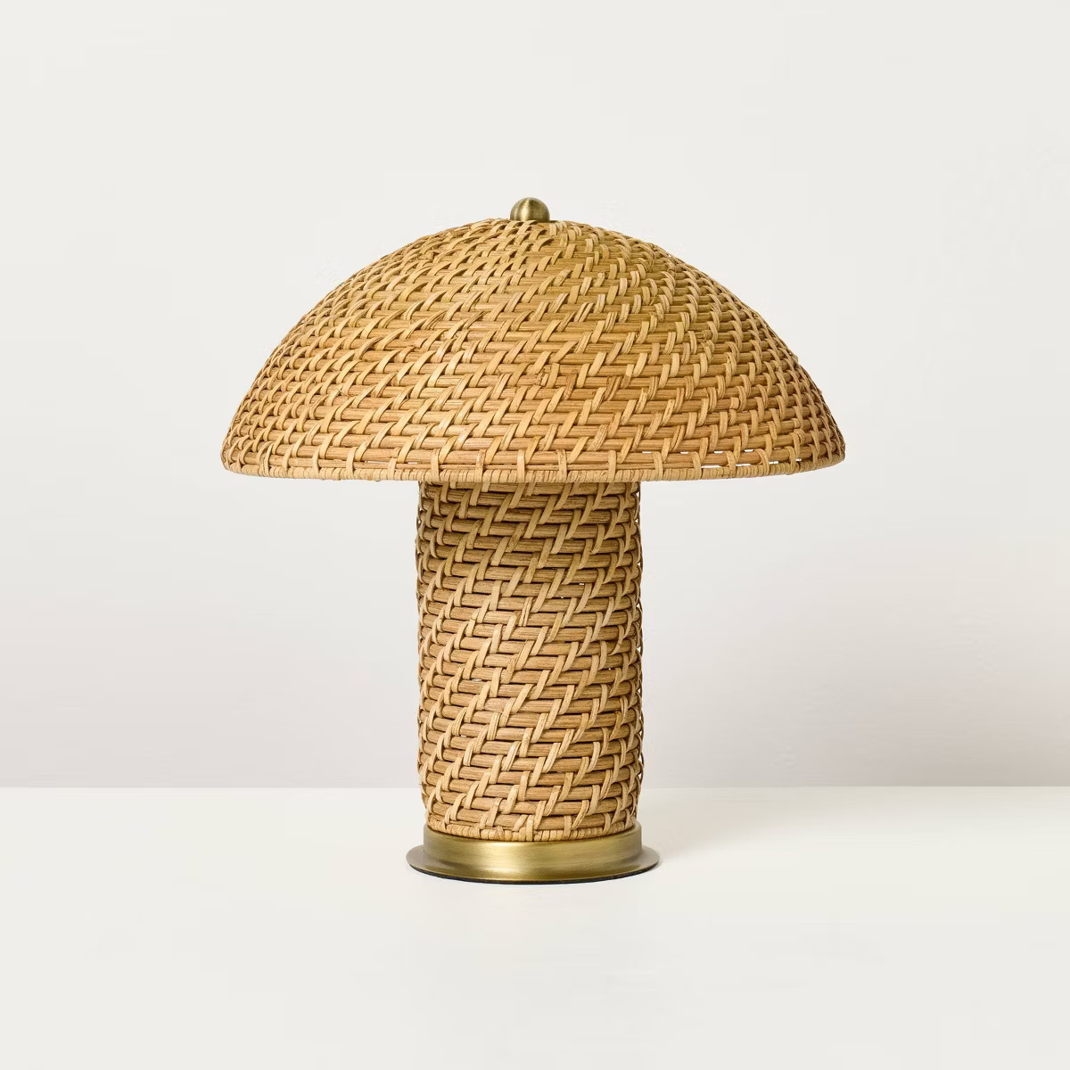 Rattan Accent Table Lamp (Includes LED Light Bulb) Brass/Brown - Hearth & Hand™ with Magnolia | Target