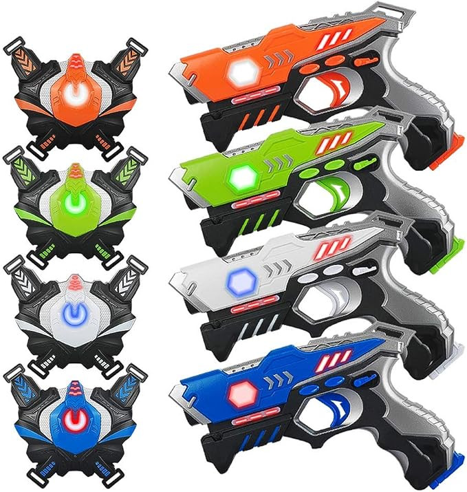 Laser Tag Guns Sets 4 Pack for Kids Adults Infrared Laser Tag Toy with Vest and Gun Indoor Outdoo... | Amazon (US)