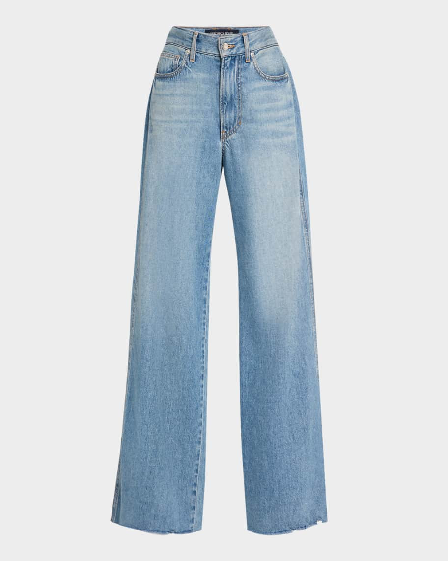 Veronica Beard Kasey Mid-Rise Wide-Leg Jeans | Neiman Marcus