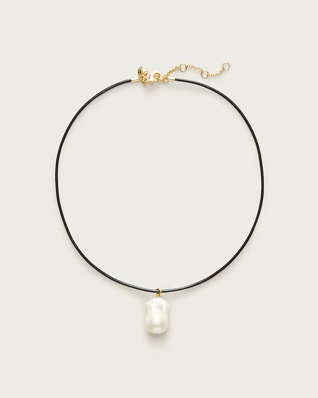 Pearl pendant and leather cord necklace | J. Crew US