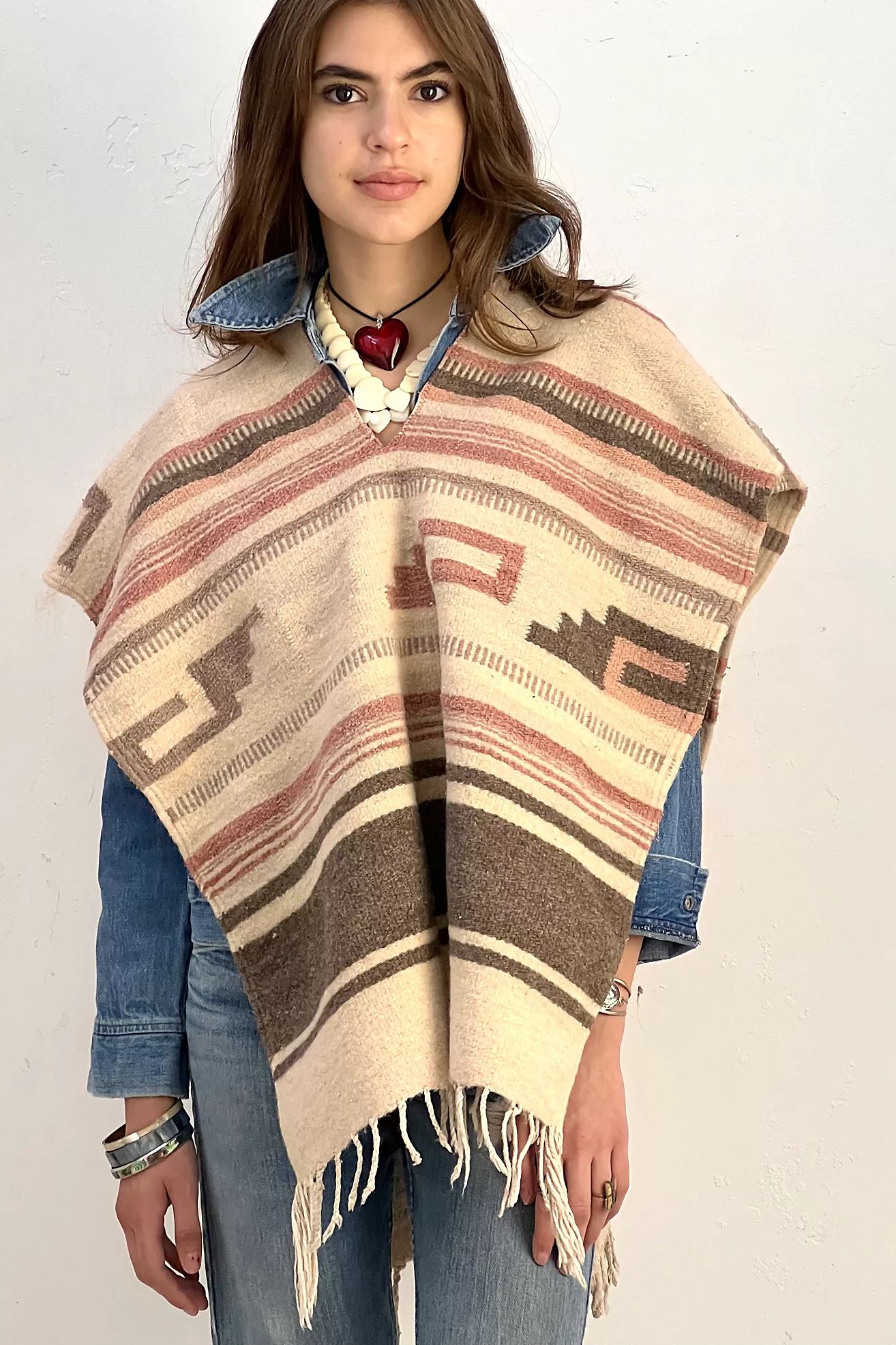 Anna Corinna Rose and Stone Saddle Blankie Poncho | Free People (Global - UK&FR Excluded)