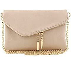 FashionPuzzle Envelope Wristlet Clutch Crossbody Bag with Chain Strap | Amazon (US)