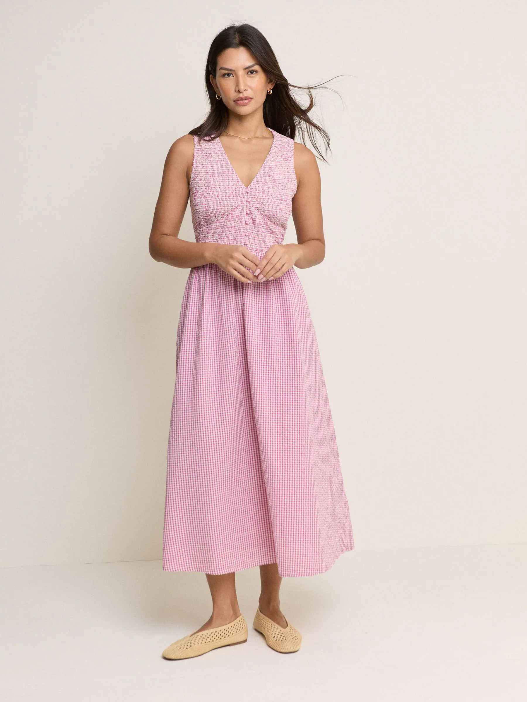 Nobody's Child Nobodys Child Pink Sleeveless Eliza Midi Dress | Next US