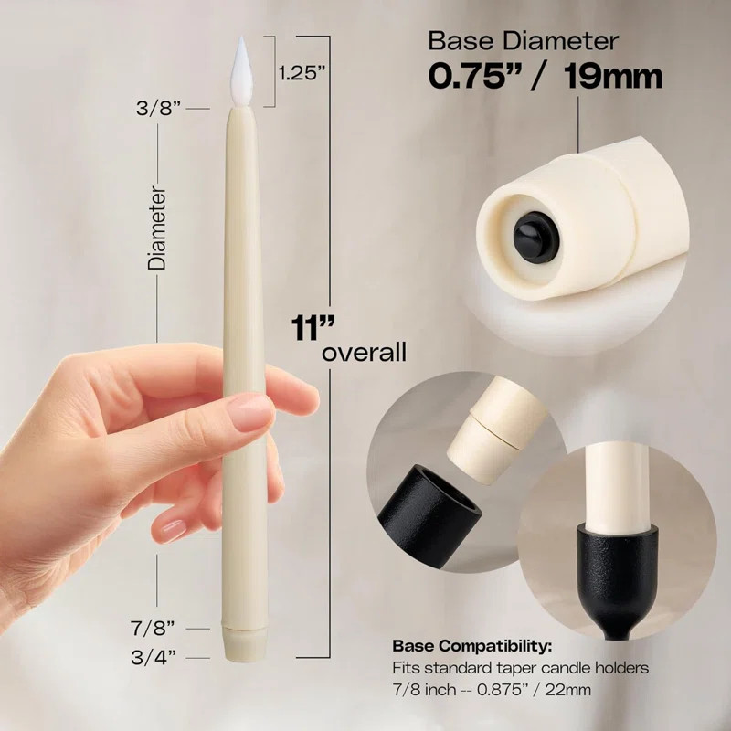 Flameless LED Taper Plastic Candle (Set of 12) | Wayfair North America