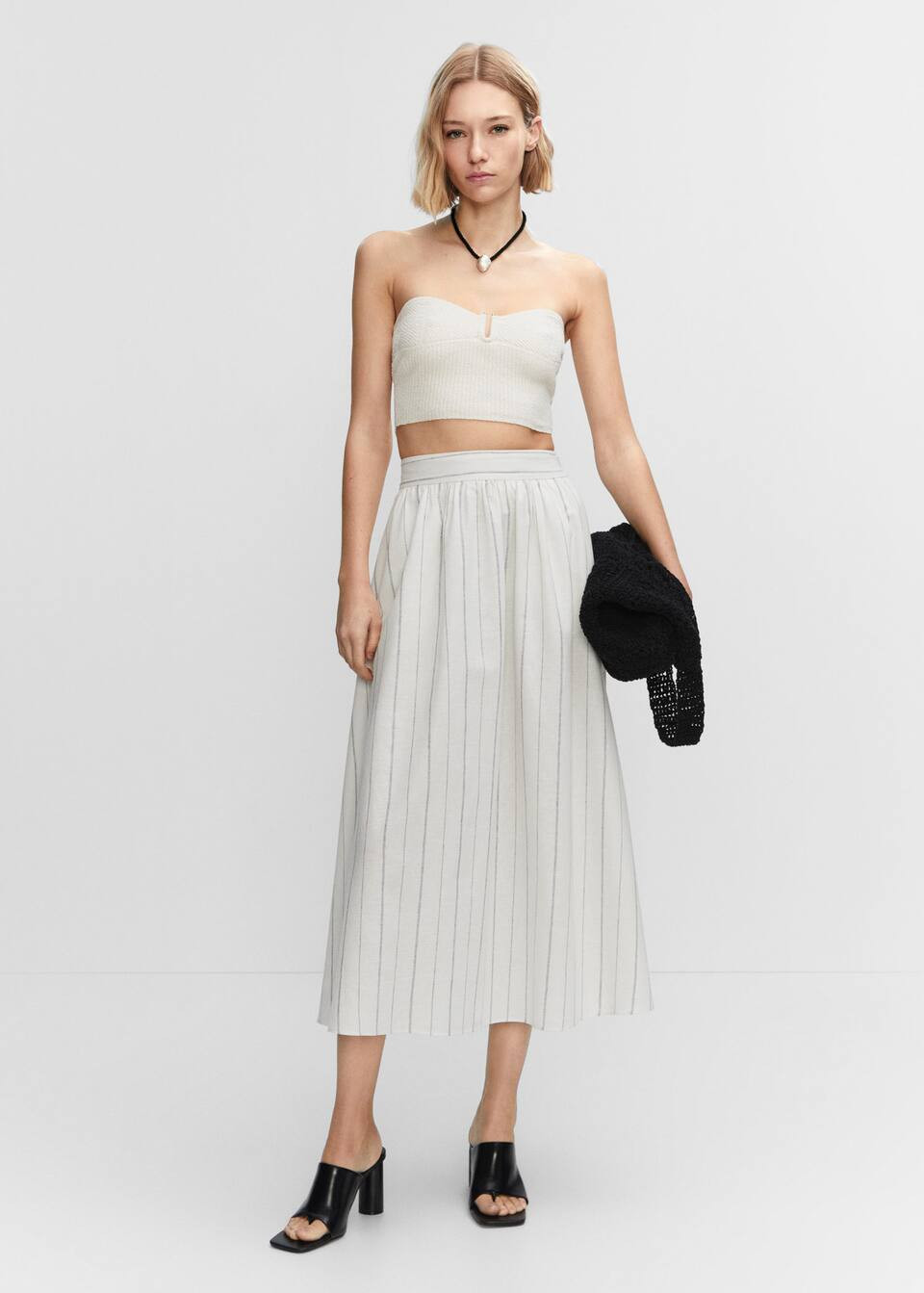 Pinstripe skirt -  Women | Mango USA | MANGO (US)