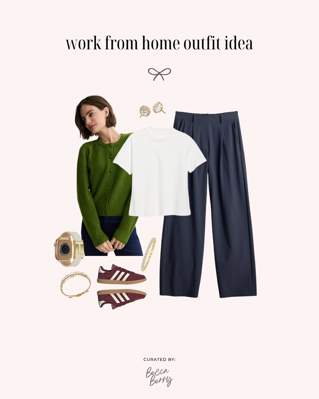 Tuesday’s midsize WFH outfit is built around a classic combination: white tee + cardigan + trousers.

I’m wearing the Old Navy Heavyweight Crew-Neck T-Shirt in Calla Lillies with the Nine West Button Front Crewneck Sweater in Gateway Green and FLX Pull-On Tricot Trousers in Navy from @Kohl's.

I especially love a pull-on trouser for WFH because you get the polished look of work pants with significantly more comfort for sitting at a desk.

Kate Spade studs, my Amazon tennis bracelet, Apple Watch, and adidas sneakers finish the look.

Save this easy cardigan + trouser outfit formula for later.

#LTKootd #LTKMidsize #LTKWorkwear