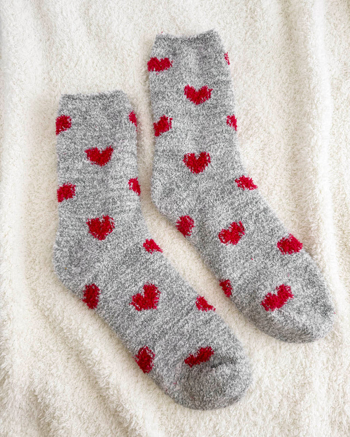 Red Hearts Bia Fuzzy Socks | Splendid | Splendid