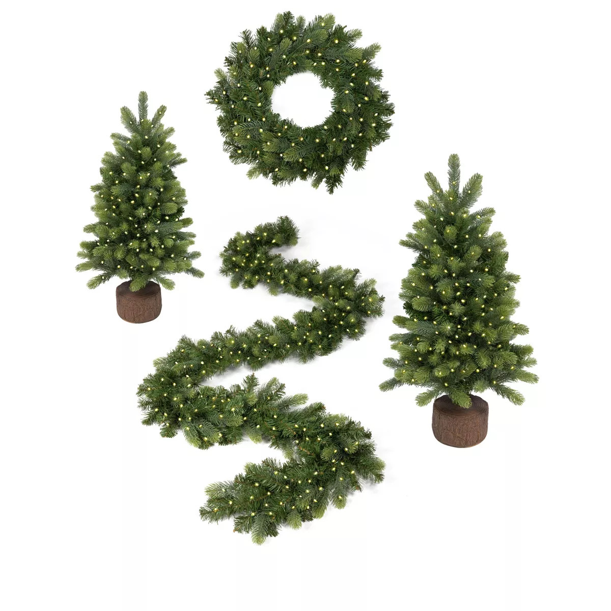 King of Christmas Pre-Lit Holiday Christmas 4-Piece Set, Royal Fir Artificial Christmas Decor Set... | Target