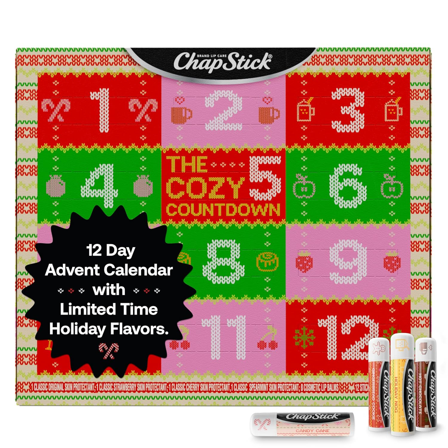 ChapStick Advent Calendar 2025 – Cozy Countdown to Christmas, Variety 12-Pack Lip Balm Gift Set... | Amazon (US)