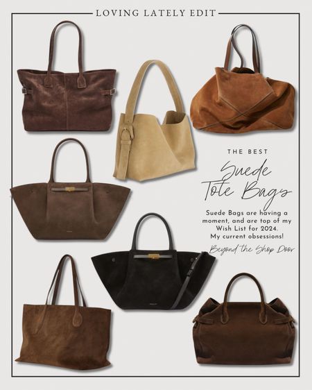 The Best Suede Tote Bags.

Suede Bags are having a moment, and are top of my Wish List for 2024.

My current obsessions!


#LTKstyletip #LTKitbag #LTKover40