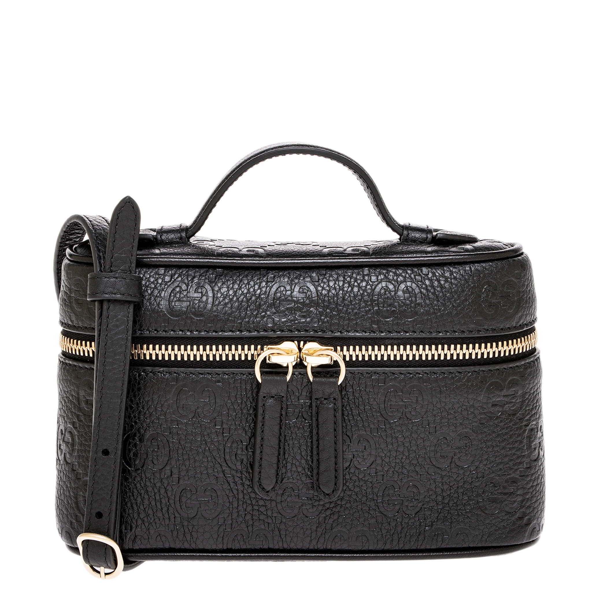 Gucci GG Emblem Mini Top Handle Bag - Black | Overstock