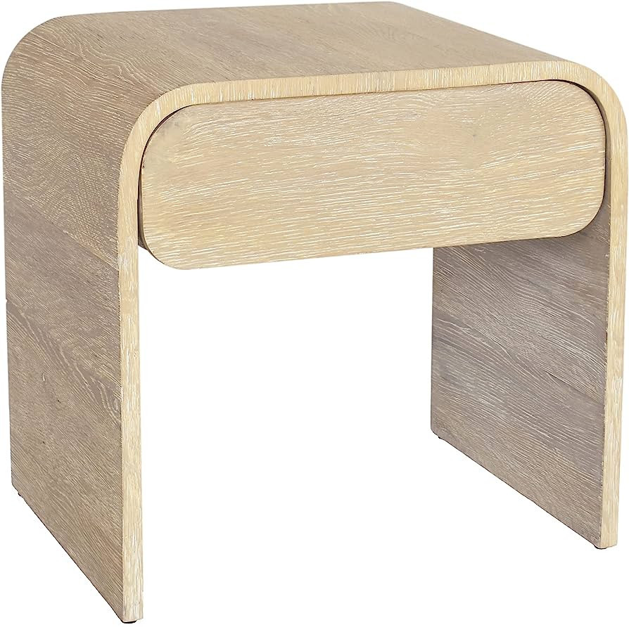 Meridian Furniture Cresthill Collection Mid-Century Modern Nightstand, 24" W x 18" D x 23" H, Whi... | Amazon (US)