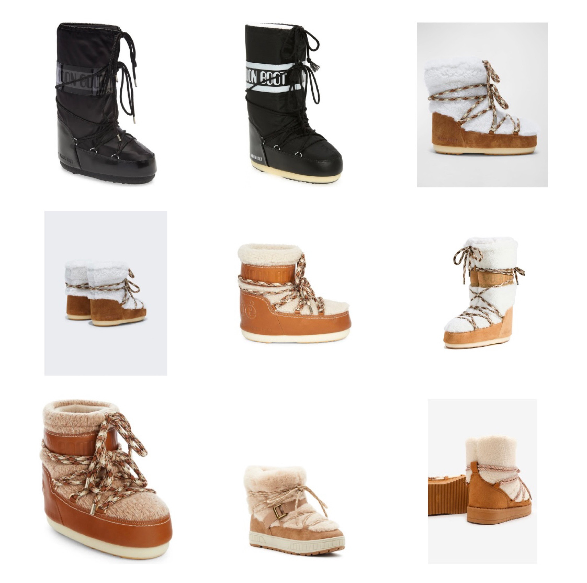 Moon boots & dupes

Chloe, Nordstrom, ardene, walmart, Sherpa winter boot, black, beige, black on black, see by Chloe, affordable, designer, snow, 

#LTKshoecrush #LTKsalealert #LTKunder50
