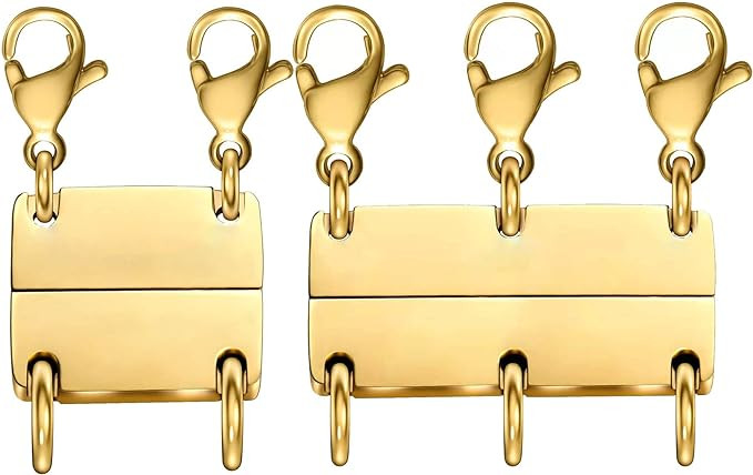 Layering Necklace Clasp,18 K Gold and Silver Separator for Stackable Necklaces | Amazon (US)