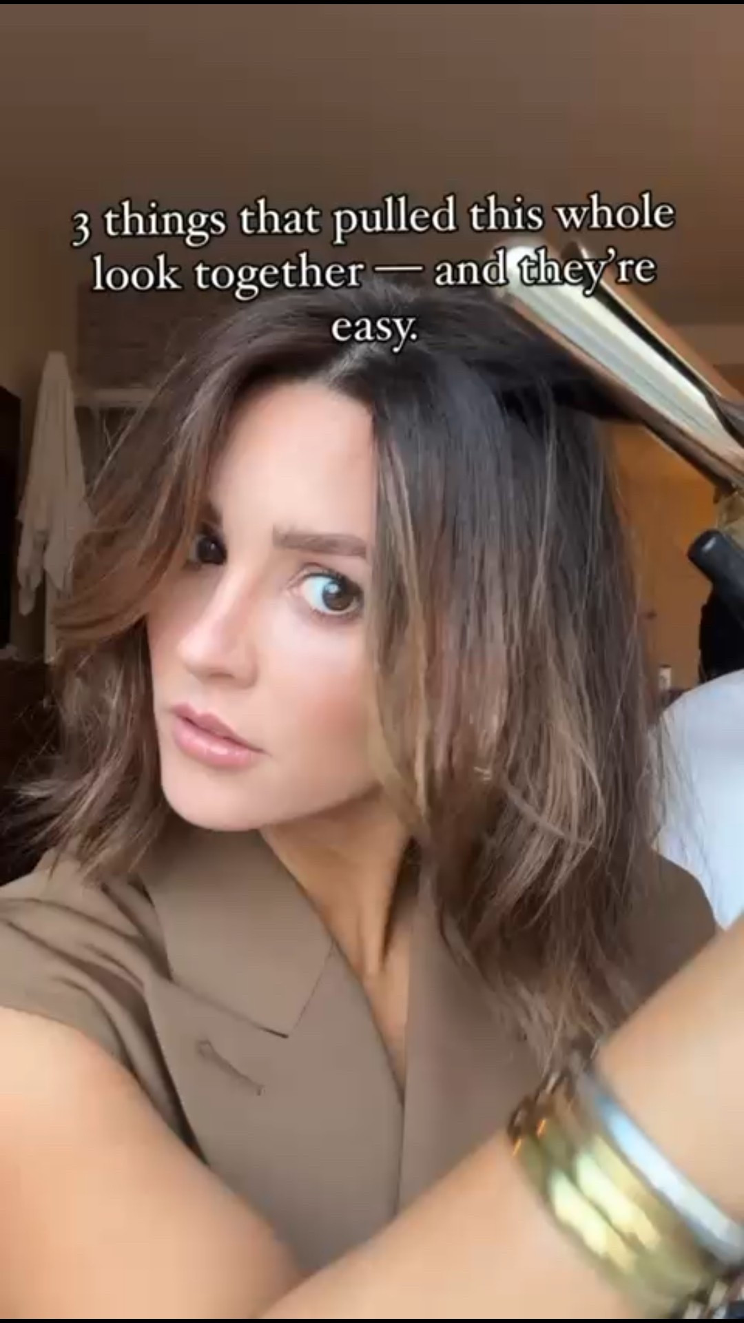 When I don’t have a lot of time, I go back to the two things that always pull a look together:
volume in the hair and the right gloss.

Here, I curled the back sections forward to create lift at the crown and draw the shape in — curling front pieces still away from my face. It gives structure and intention to the whole style. It’s a subtle move, but it makes a big impact.

@euforainternational FULL EFFECT is my finishing spray to give volume, body and some hold! 

 I added my recent go-to gloss (LTK) — just enough to finish the look without feeling overdone.

You don’t need 10 products. You just need the right techniques and a few hero items that work every time.

#LTKStyleTip #LTKBeauty