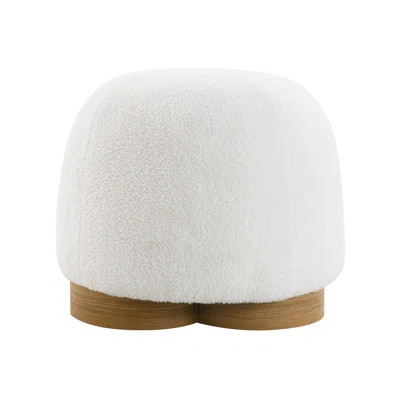Modern White Teddy Fabric Ottoman, Fully Assembled, For Home & Bedroom | Wayfair North America