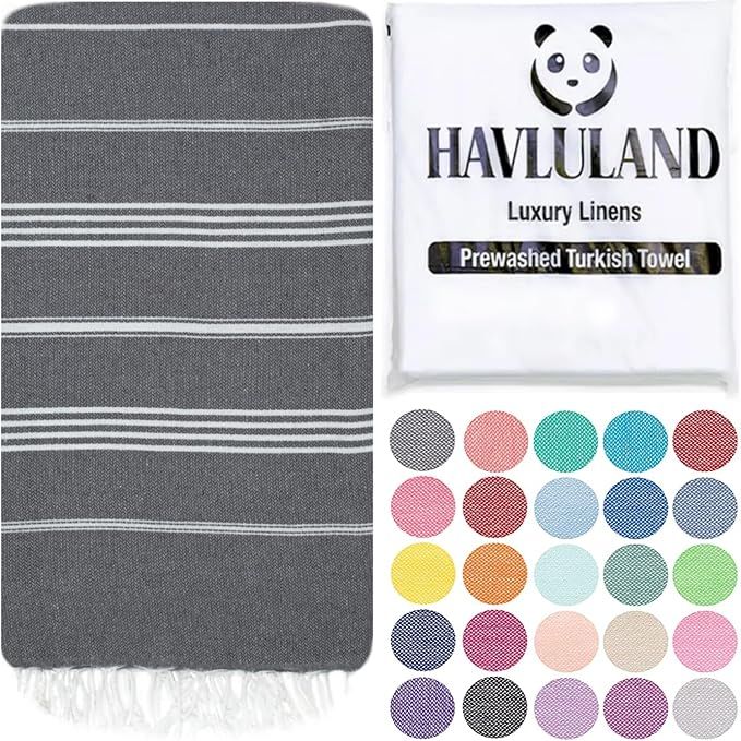 HAVLULAND Turkish Beach Towel Oversized 39x71 Turkish Bath Towels Highly Absorbent Quick Dry Extr... | Amazon (US)