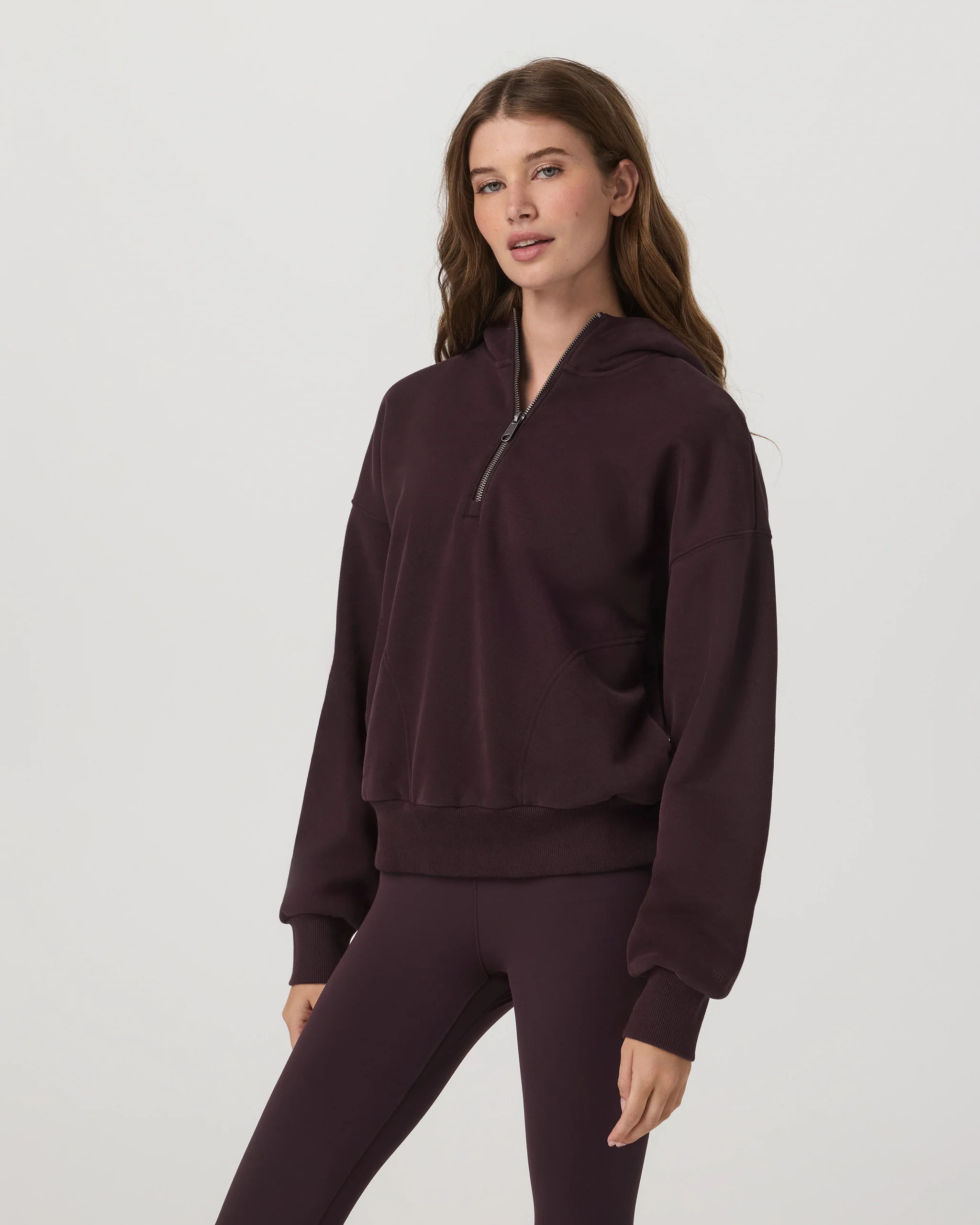 Restore Relaxed Half Zip Hoodie | Women's Raisin Jacket | Vuori | Vuori Clothing (US & Canada)
