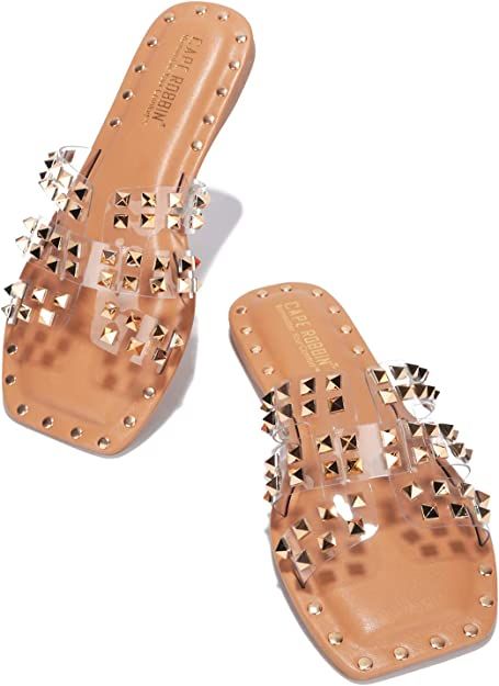 Cape Robbin Amisha Sandals Slides for Women, Studded Womens Mules Slip On Shoes | Amazon (US)