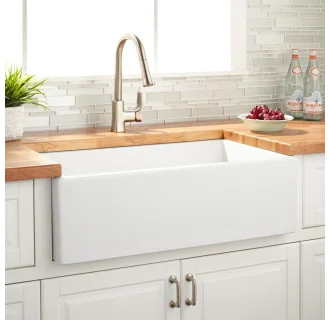 Signature Hardware Grigham 33" Single Basin Fireclay Reversible Farmhouse SinkModel:422812 | Build.com, Inc.