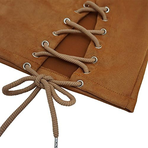 Meyeeka Womens Sexy High Waist Lace Up Bodycon Faux Suede Split Tight Mini Skirt | Amazon (US)