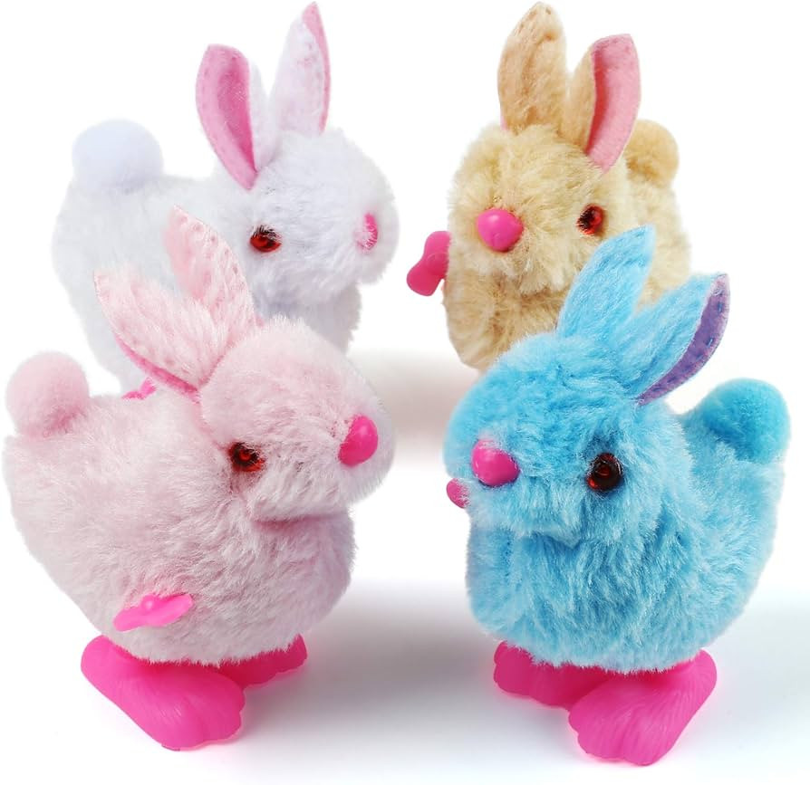 GWHOLE 4pcs Wind-Up Toys for Kids Toddlers Assorted Color Wind-Up Fluffy Friends Rabbits Wind-Up ... | Amazon (CA)