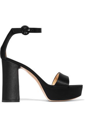 Gianvito Rossi Woman Satin Platform Sandals Black Size 41 | The Outnet US