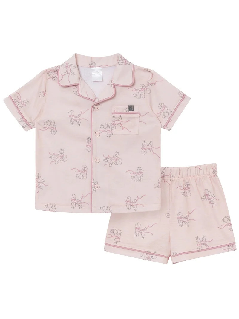 Modern Moments by Gerber Gender Neutral Coat Pajama Short Set, 2-Piece, Sizes 12 Months - 5T | Walmart (US)