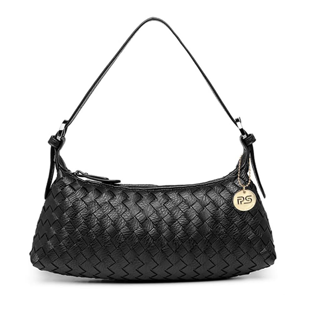 PS PETITE SIMONE Shoulder Bag, Mini Purse for Women Judy Small Clutch, Vegan Leather Woven Handbag with Adjustable Strap | Amazon (US)