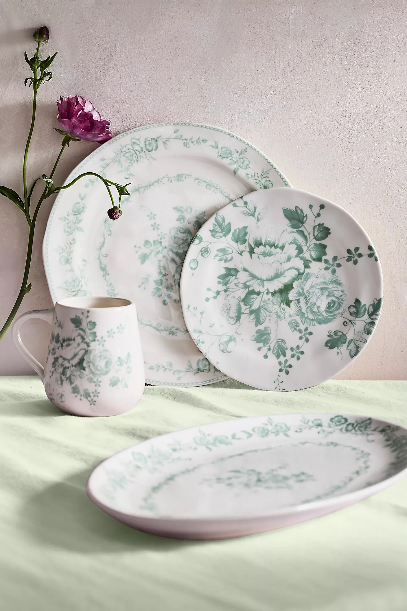 Blooming Transferware Dinner Plate | Anthropologie (US)