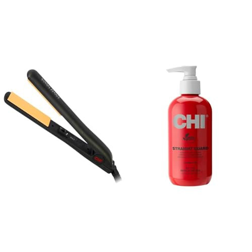 CHI Original Ceramic Hair Straightener Flat Iron | 1 Inch Ceramic Floating Plates | Quick Heat Up & Straight Guard Smoothing Styling Cream, 8.5 FL Oz | Amazon (US)