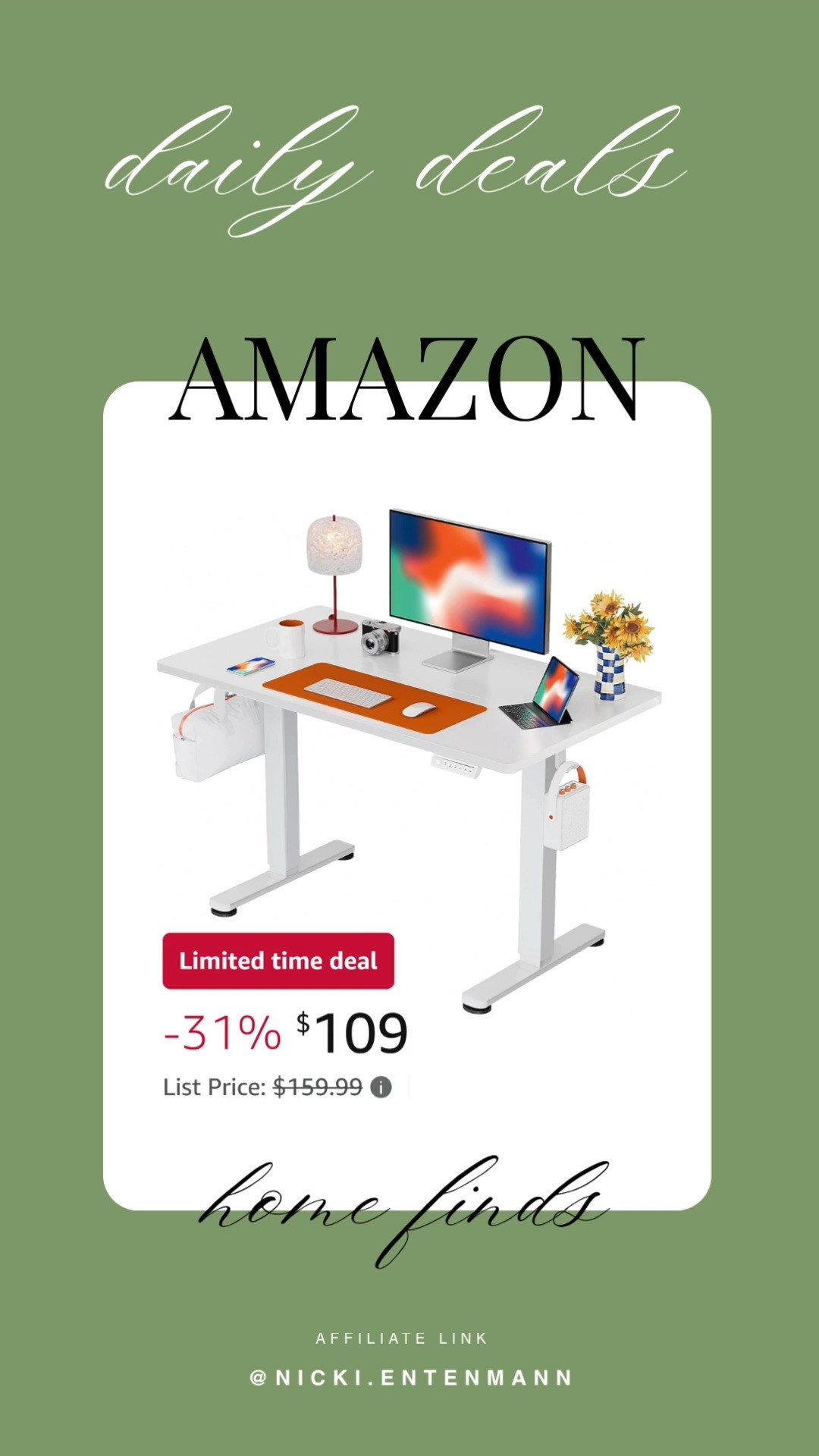 Level up your workspace with a height adjustable electric standing desk. Smooth transitions, modern design, and ergonomic comfort make every workday feel more energized and productive 🖥️⚡️🙌

#standingdesk #officedesk #ergonomicdesk #workspacegoals #homeoffice #desksetup #productivitytools #modernfurniture #workfromhome #officeinspo 

 #LTKdayinmylife #LTKHome #LTKSaleAlert