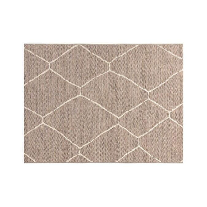 allen + roth A+R Neutral Open Weave Diamond 8 x 10 Neutral Indoor/Outdoor Geometric Mid-Century M... | Lowe's