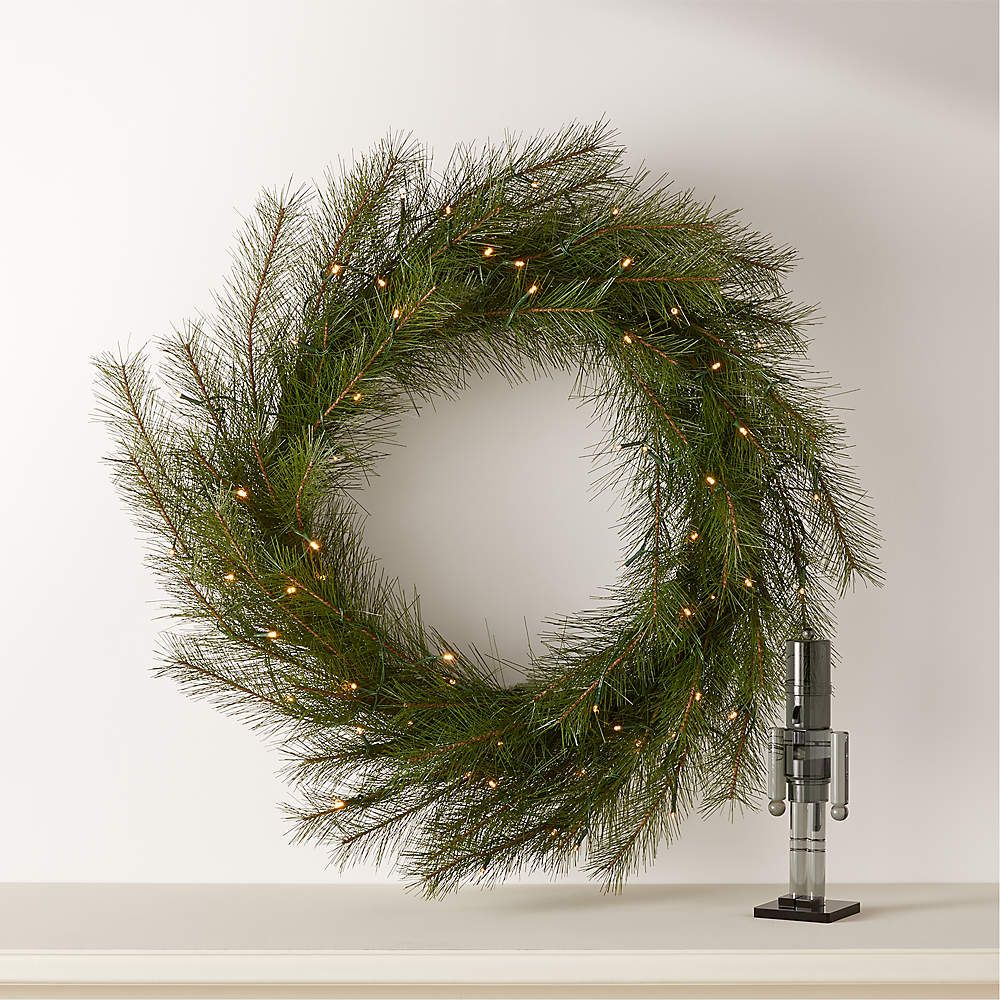 Needle Pine LED Holiday Wreath 36" + Reviews | CB2 | CB2