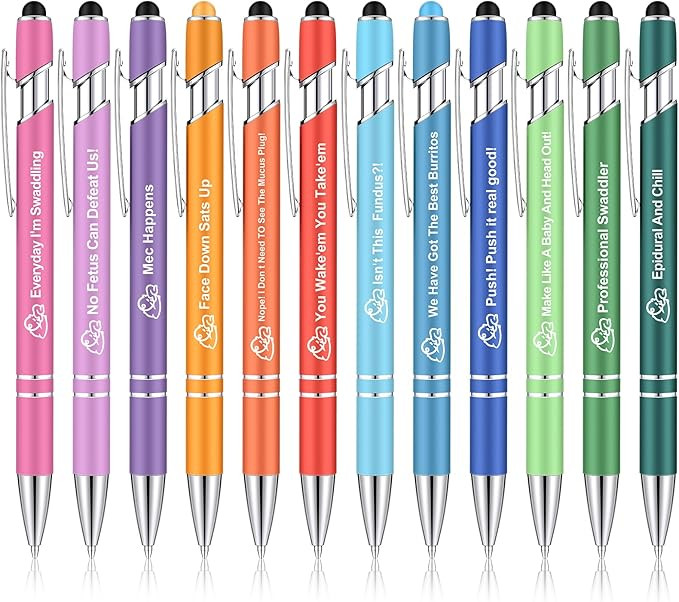 12 Pcs Labor and Delivery Nurse Pens Funny Nurse Pens Black Ink Pens for Obstetrics Nurses L and ... | Amazon (US)